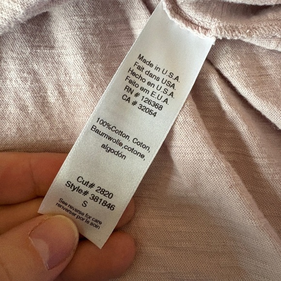 ANTHROPOLOGIE Left Of Center Soft Pink Cotton Long Flowy Open Shoulder Shirt - Picture 6 of 6